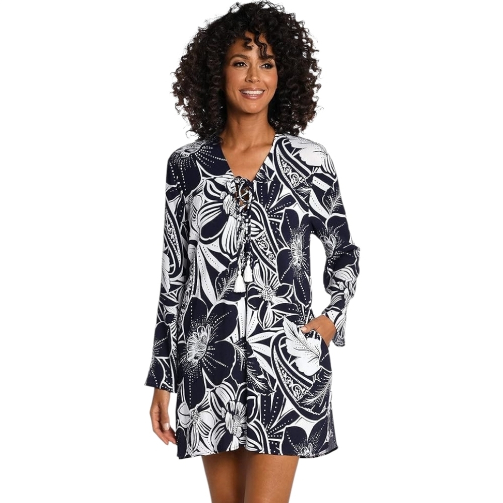 NWT La Blanca Floral Print Tunic Swimsuit Cover Up